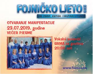 Koncertom vokalnog ansabla Srma večeras počinje 'Fojničko ljeto 2019'